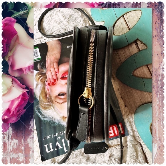 INTAGE COACH KIMBALL HALF-MOON BLACK LEATHER CROSSBODY BAG 9911 - Picture 10 of 16